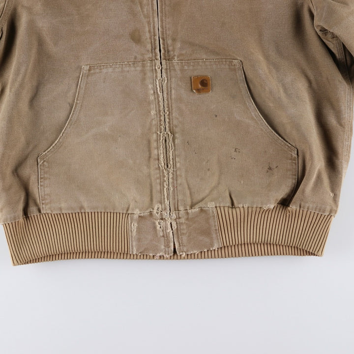 Carhartt Active Jacket, Padded Duck Full-Zip Hoodie, Men's Size L cotton Beige type Vintage Second Hand