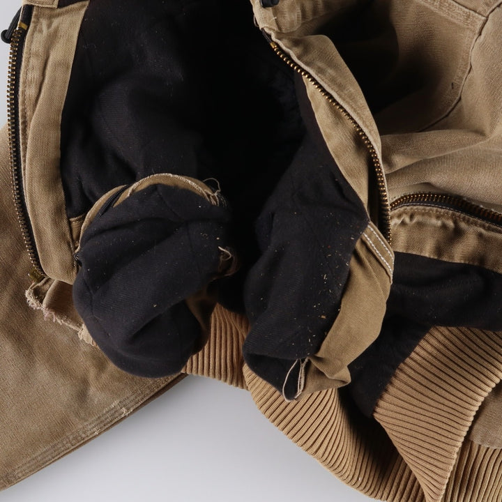 Carhartt Active Jacket, Padded Duck Full-Zip Hoodie, Men's Size L cotton Beige type Vintage Second Hand