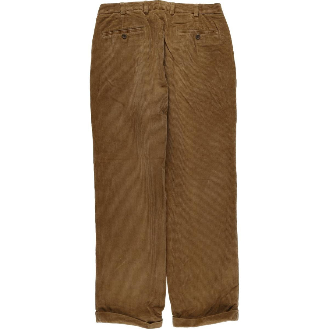 Brooks Brothers ELLIOT Two-Puck Wide-Rib Corduroy Pants, Men's, Size W35 cotton brown type Vintage Second Hand