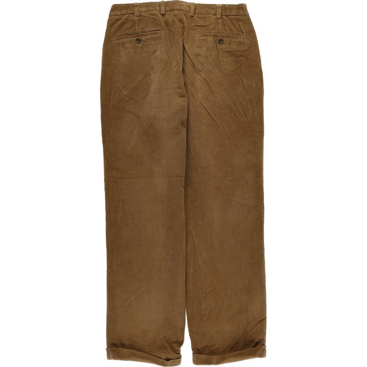 Brooks Brothers ELLIOT Two-Puck Wide-Rib Corduroy Pants, Men's, Size W35 cotton brown type Vintage Second Hand