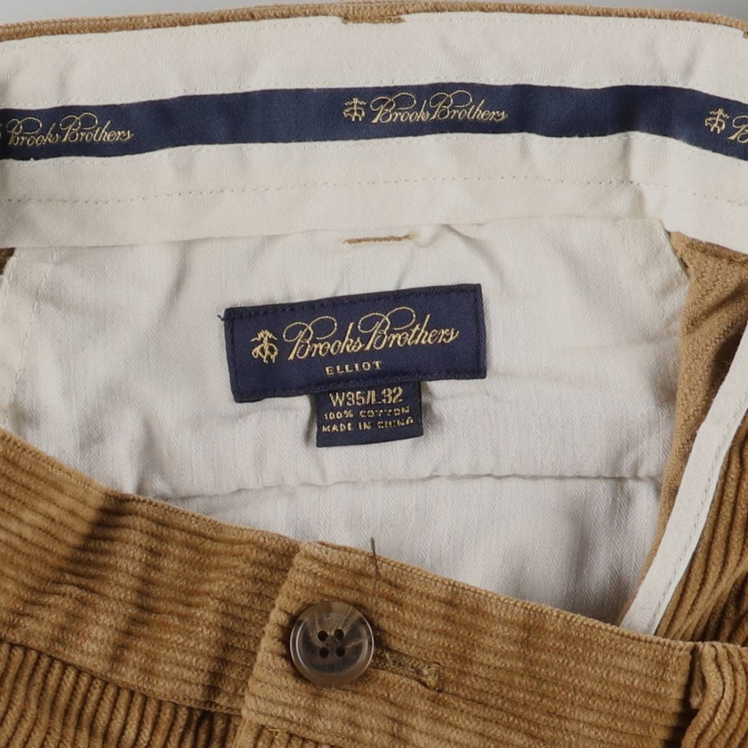 Brooks Brothers ELLIOT Two-Puck Wide-Rib Corduroy Pants, Men's, Size W35 cotton brown type Vintage Second Hand