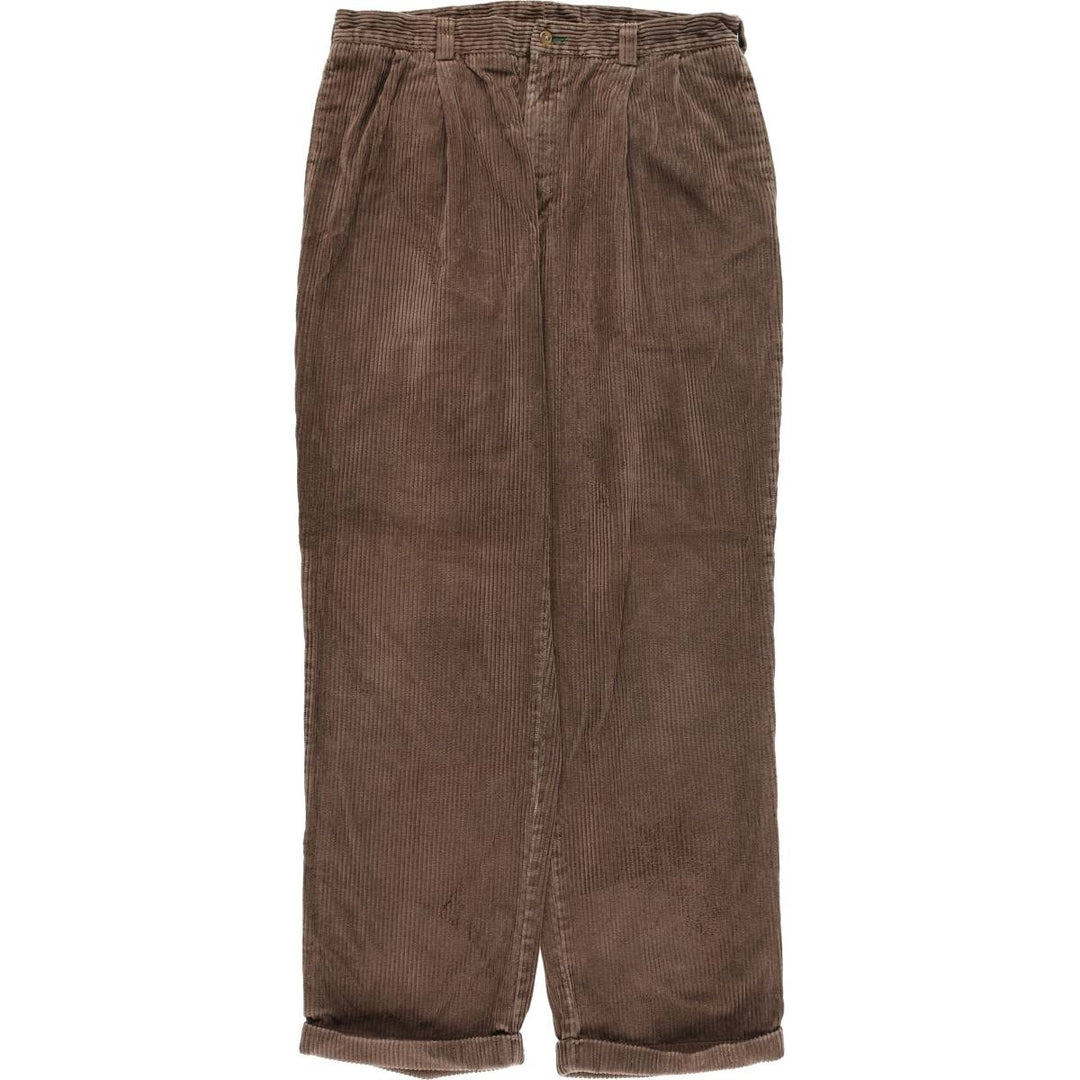 Tommy Hilfiger Men's Two-Pleated Wide-Rib Corduroy Pants, Size W34 unclear brown type Vintage Second Hand