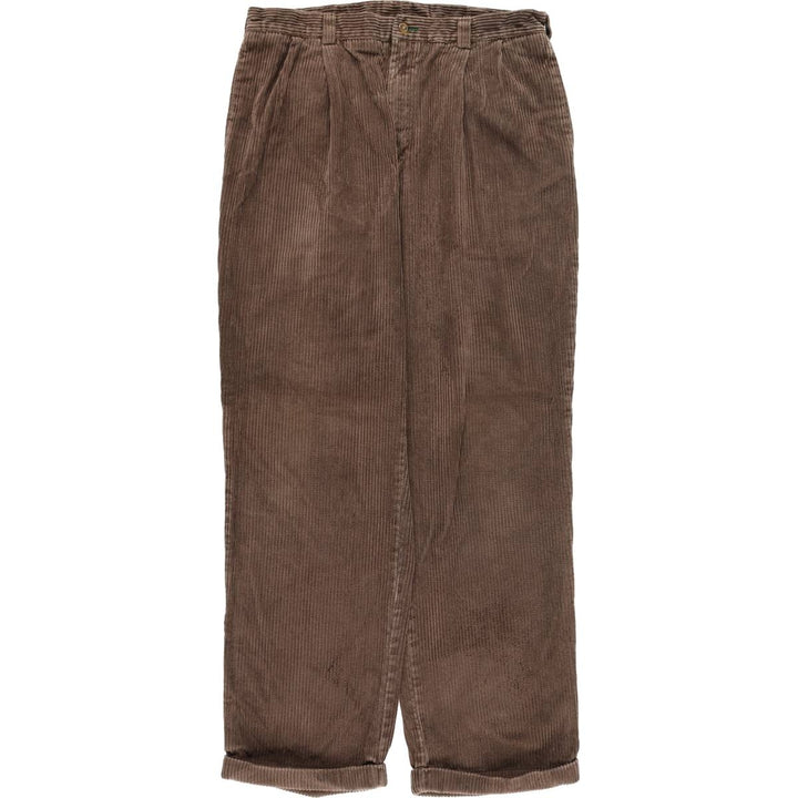 Tommy Hilfiger Men's Two-Pleated Wide-Rib Corduroy Pants, Size W34 unclear brown type Vintage Second Hand