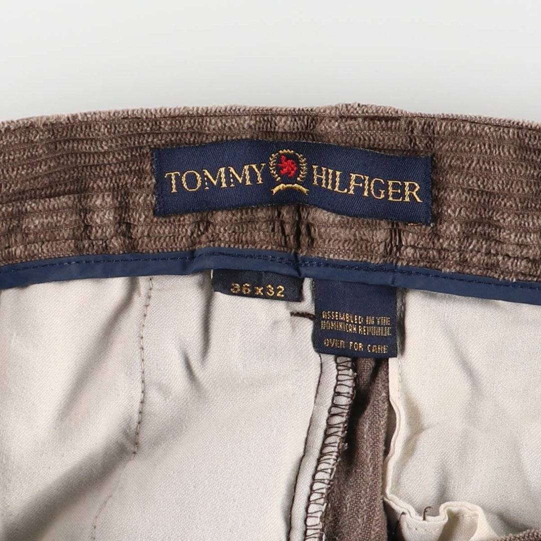 Tommy Hilfiger Men's Two-Pleated Wide-Rib Corduroy Pants, Size W34 unclear brown type Vintage Second Hand