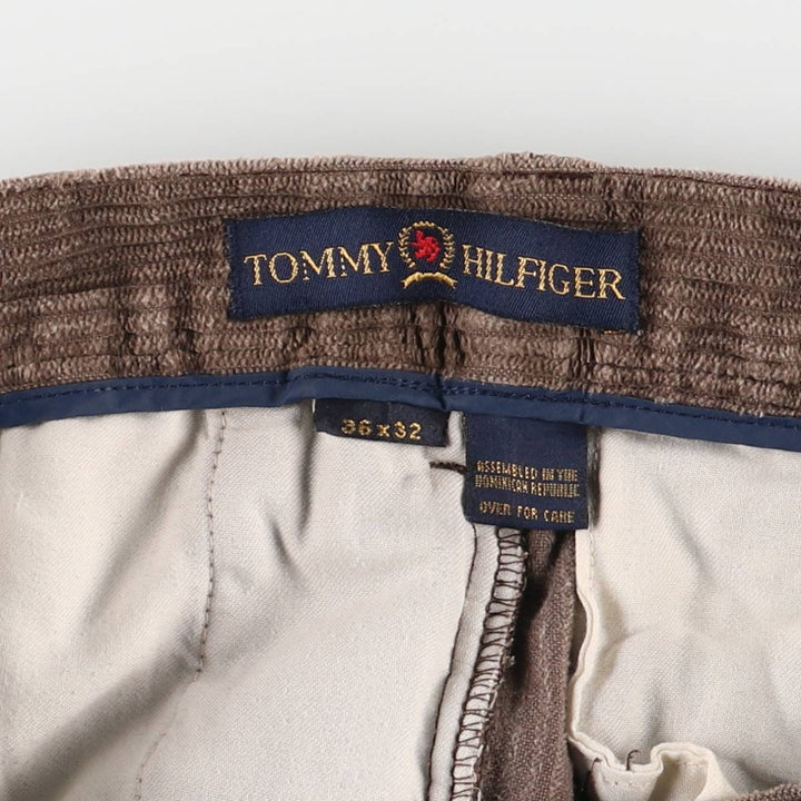 Tommy Hilfiger Men's Two-Pleated Wide-Rib Corduroy Pants, Size W34 unclear brown type Vintage Second Hand