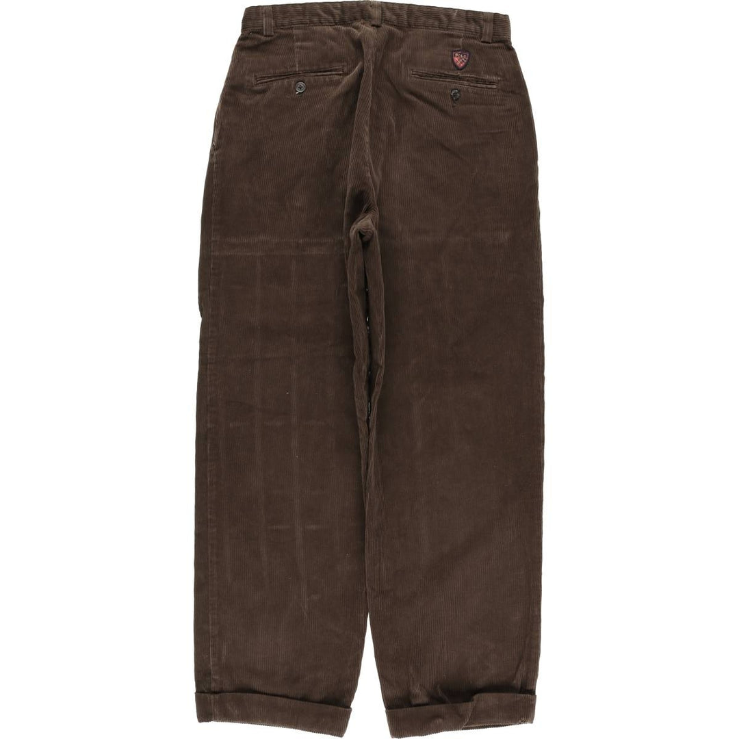 Ralph Lauren POLO GOLF Two-pleat Corduroy Pants, Men's, Size W32 cotton brown type Vintage Second Hand