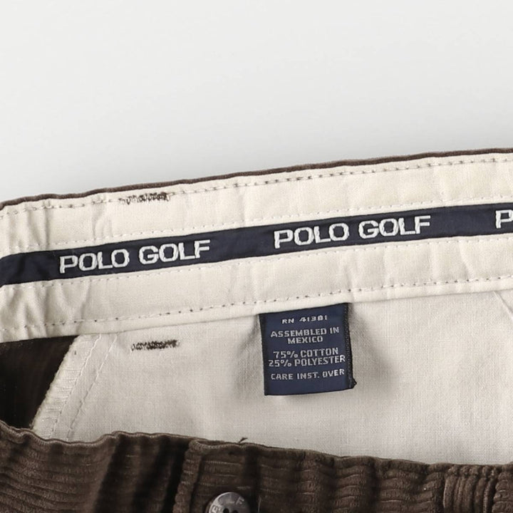 Ralph Lauren POLO GOLF Two-pleat Corduroy Pants, Men's, Size W32 cotton brown type Vintage Second Hand