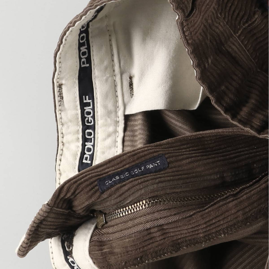 Ralph Lauren POLO GOLF Two-pleat Corduroy Pants, Men's, Size W32 cotton brown type Vintage Second Hand