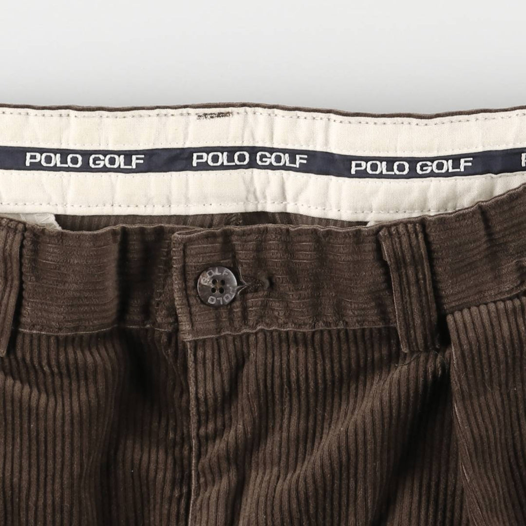Ralph Lauren POLO GOLF Two-pleat Corduroy Pants, Men's, Size W32 cotton brown type Vintage Second Hand