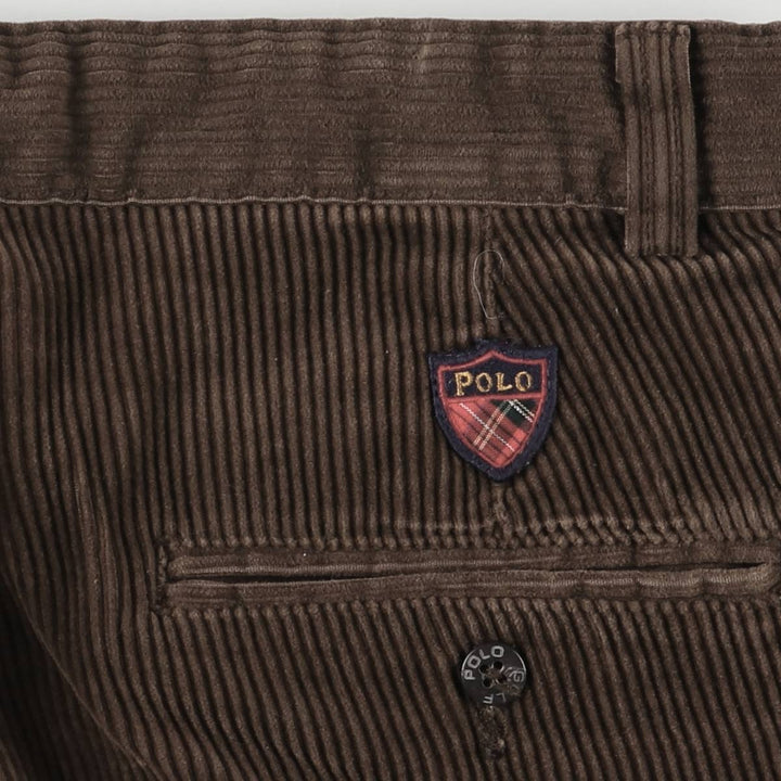 Ralph Lauren POLO GOLF Two-pleat Corduroy Pants, Men's, Size W32 cotton brown type Vintage Second Hand