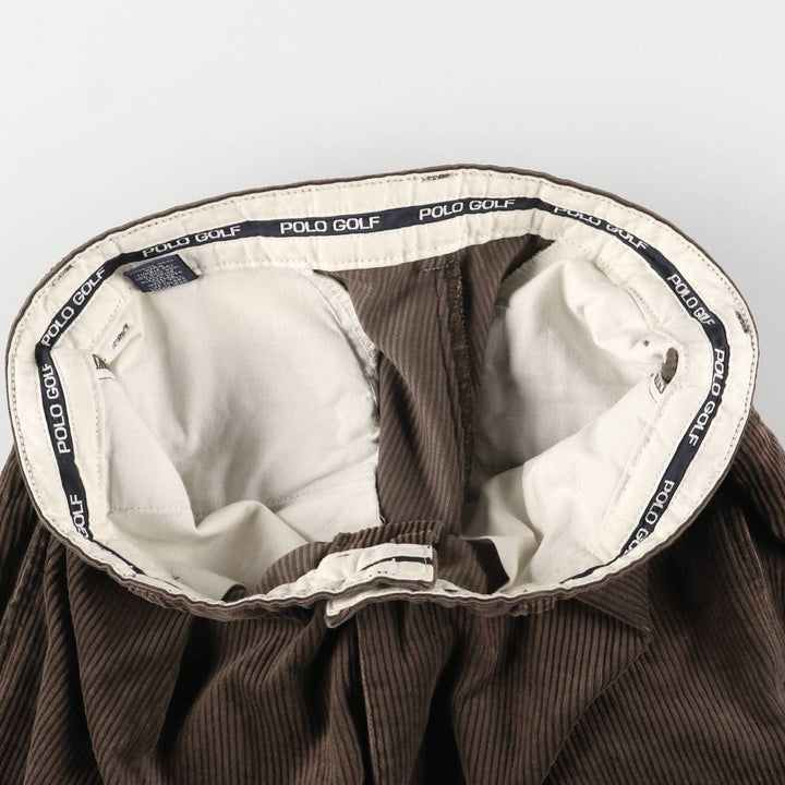 Ralph Lauren POLO GOLF Two-pleat Corduroy Pants, Men's, Size W32 cotton brown type Vintage Second Hand