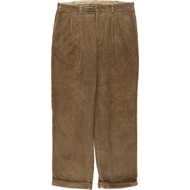 Brooks Brothers ESTABLISHED 1818 Two-pleat Corduroy Pants, Men's, Size W36 cotton brown type Vintage Second Hand