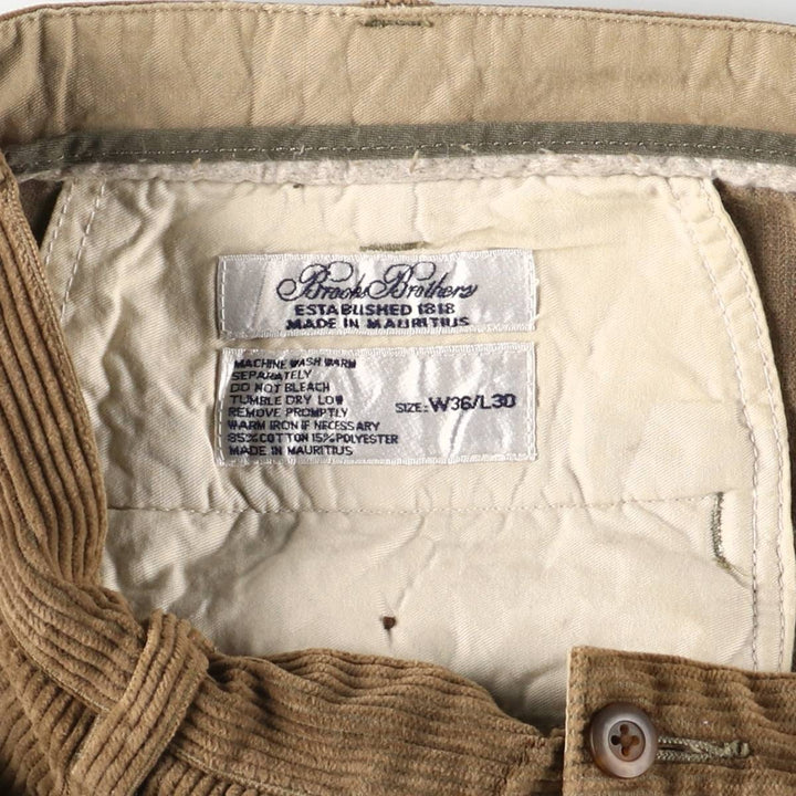 Brooks Brothers ESTABLISHED 1818 Two-pleat Corduroy Pants, Men's, Size W36 cotton brown type Vintage Second Hand