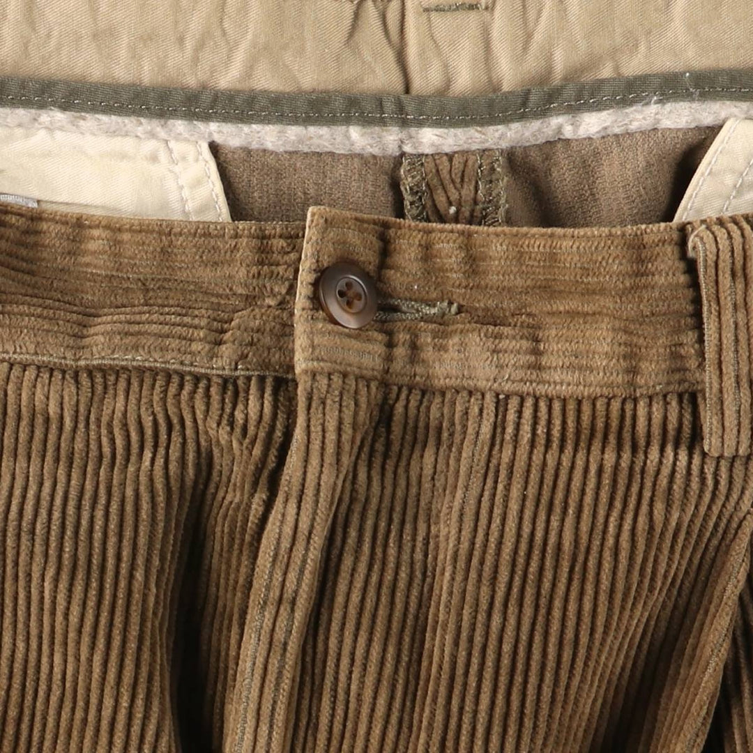 Brooks Brothers ESTABLISHED 1818 Two-pleat Corduroy Pants, Men's, Size W36 cotton brown type Vintage Second Hand