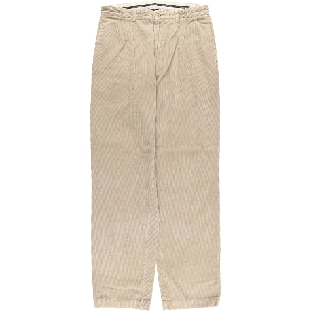 Ralph Lauren POLO GOLF Andrew Pant, two-pleat corduroy pants, men's size W34. cotton Beige type Vintage Second Hand