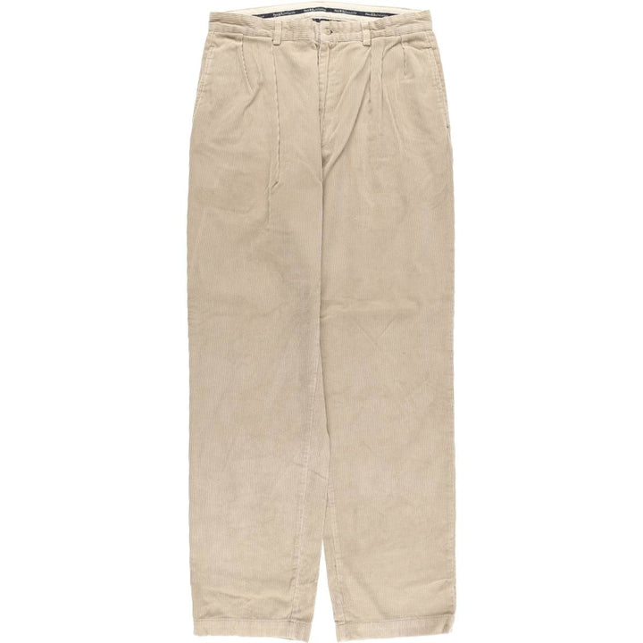 Ralph Lauren POLO GOLF Andrew Pant, two-pleat corduroy pants, men's size W34. cotton Beige type Vintage Second Hand