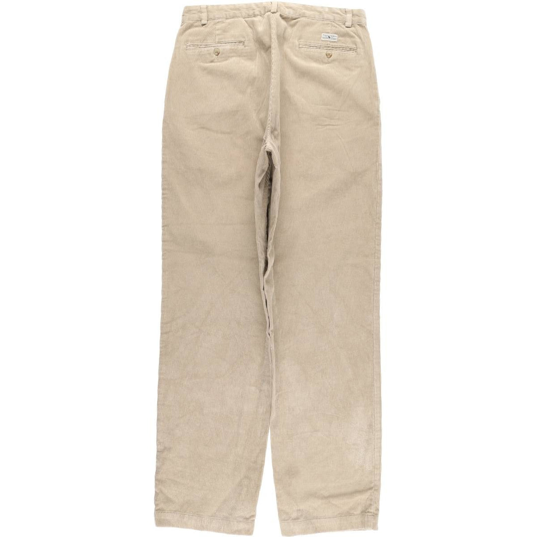 Ralph Lauren POLO GOLF Andrew Pant, two-pleat corduroy pants, men's size W34. cotton Beige type Vintage Second Hand