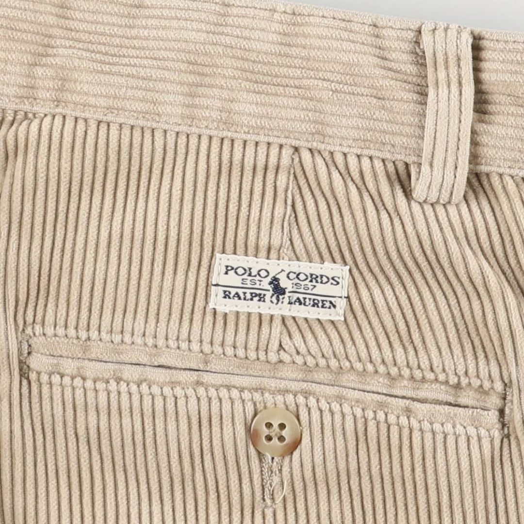 Ralph Lauren POLO GOLF Andrew Pant, two-pleat corduroy pants, men's size W34. cotton Beige type Vintage Second Hand