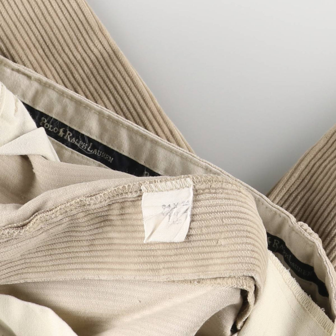 Ralph Lauren POLO GOLF Andrew Pant, two-pleat corduroy pants, men's size W34. cotton Beige type Vintage Second Hand