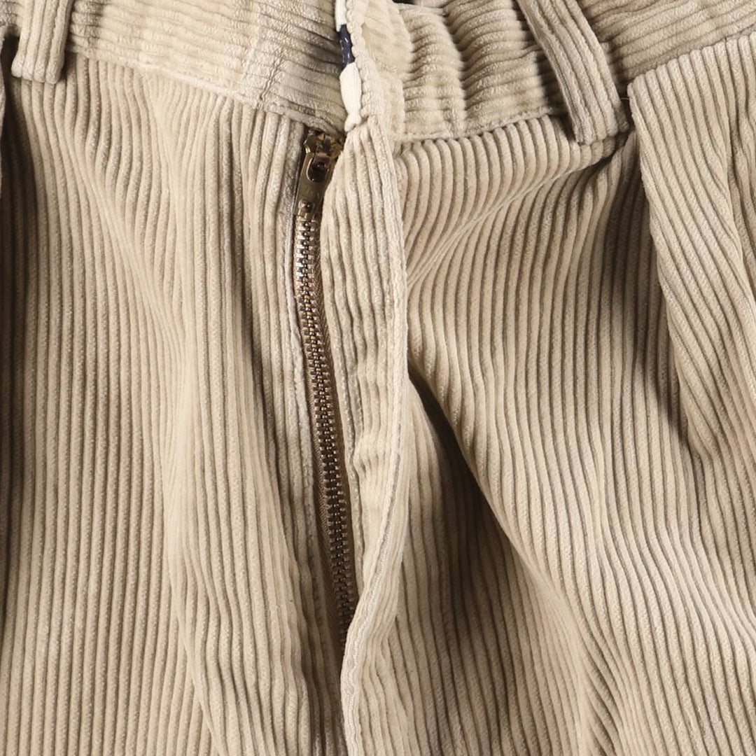 Ralph Lauren POLO GOLF Andrew Pant, two-pleat corduroy pants, men's size W34. cotton Beige type Vintage Second Hand