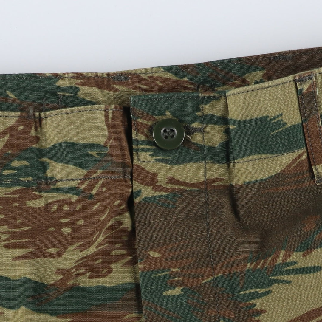 Greek Army Camouflage Pattern Lizard Camo Ripstop Military Cargo Pants, Men's Size XS polyester Khaki type sage green Vintage Second Hand