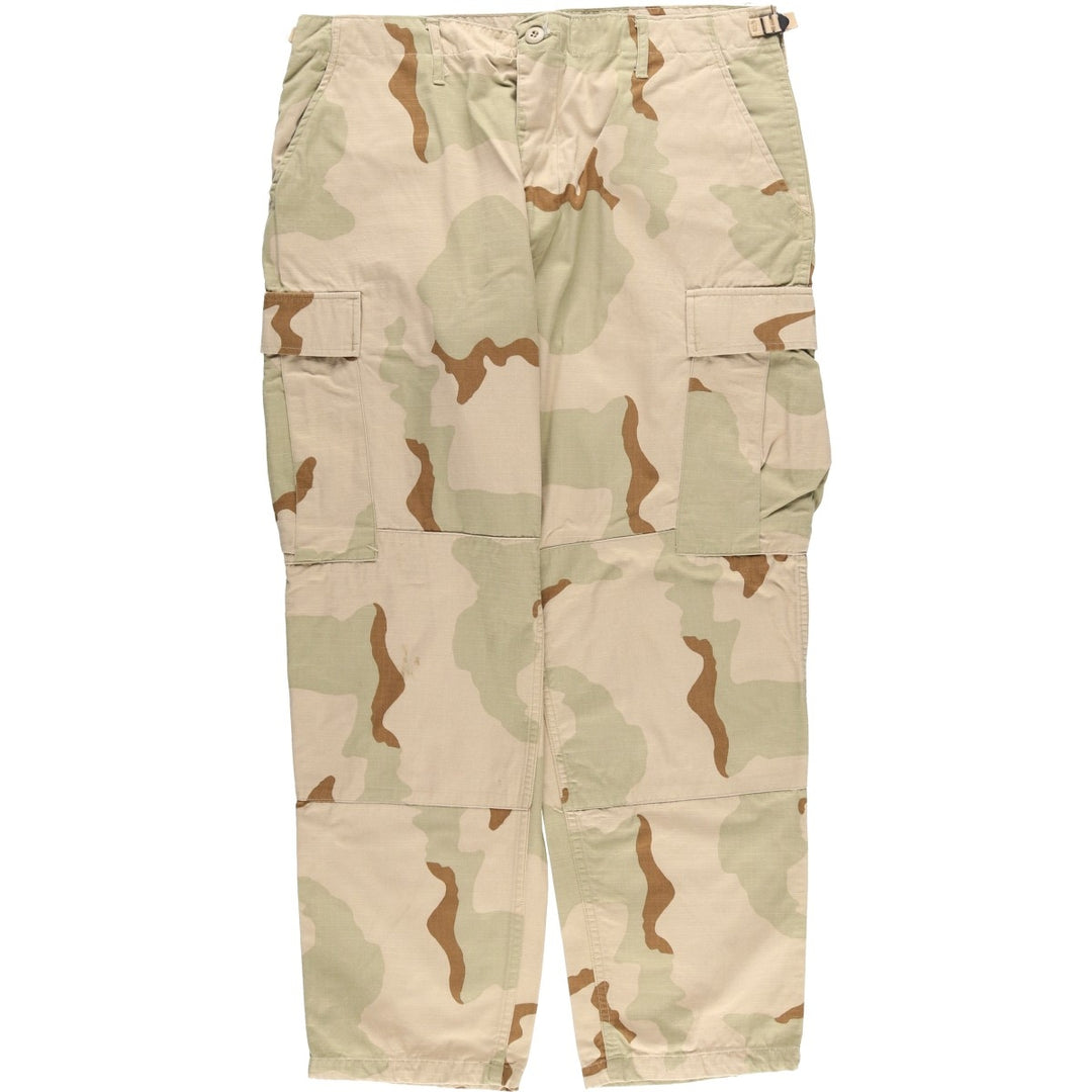 90'S Civilian PROPPER 3C Desert Camo Ripstop Double Knee Military Cargo Combat Pants, Men's Size L Nylon Beige type Vintage Second Hand
