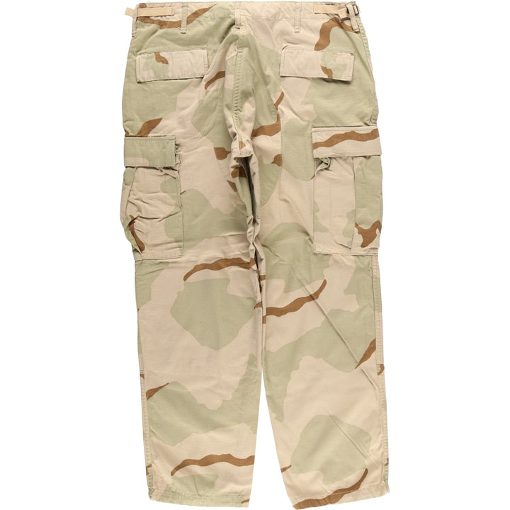 90'S Civilian PROPPER 3C Desert Camo Ripstop Double Knee Military Cargo Combat Pants, Men's Size L Nylon Beige type Vintage Second Hand
