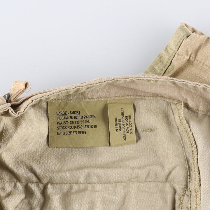 90'S Civilian PROPPER 3C Desert Camo Ripstop Double Knee Military Cargo Combat Pants, Men's Size L Nylon Beige type Vintage Second Hand