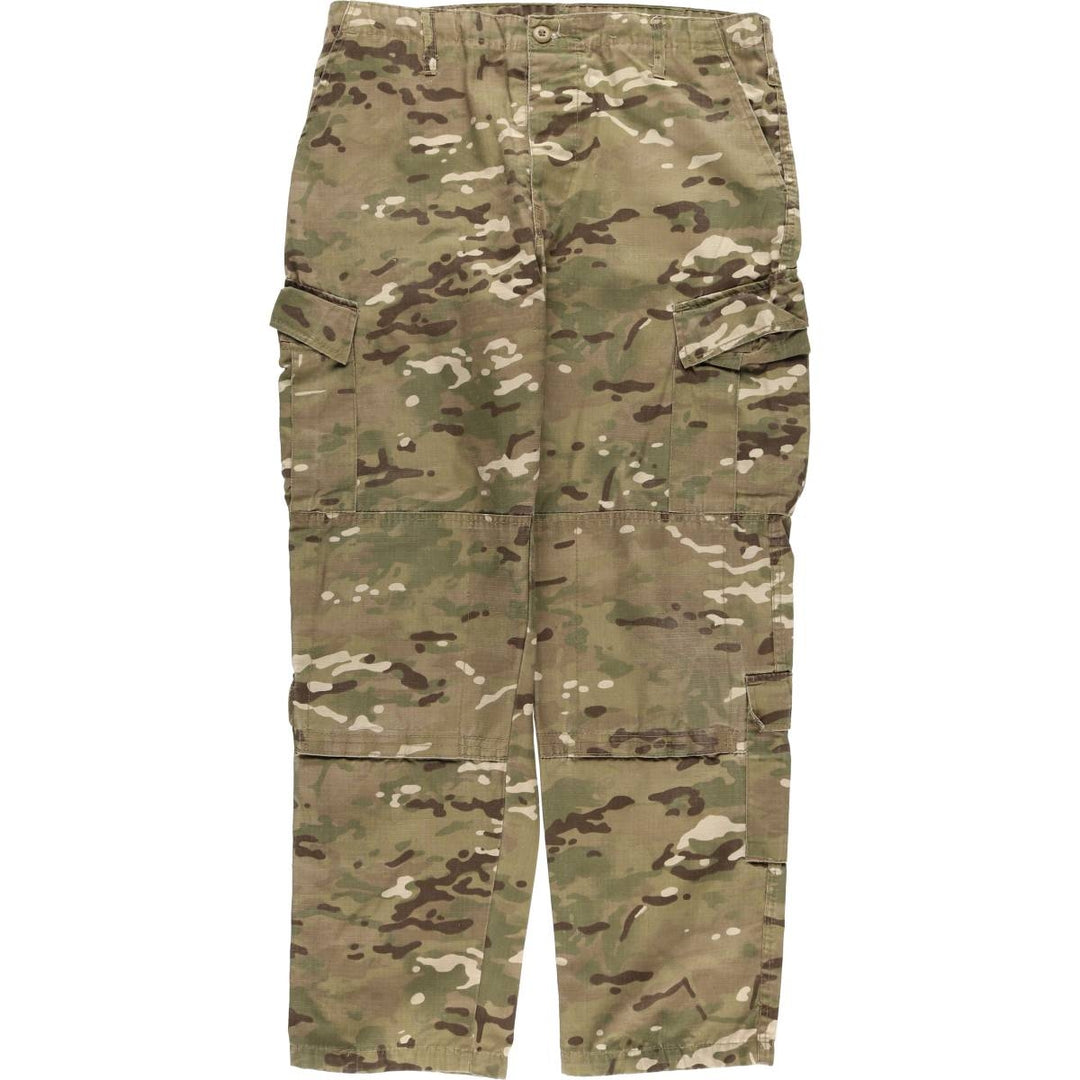 Camouflage Multicam Camo Ripstop Military Cargo Pants, Large-Regular, Men's Size L cotton Khaki type sage green Vintage Second Hand