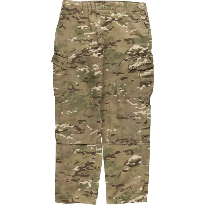 Camouflage Multicam Camo Ripstop Military Cargo Pants, Large-Regular, Men's Size L cotton Khaki type sage green Vintage Second Hand