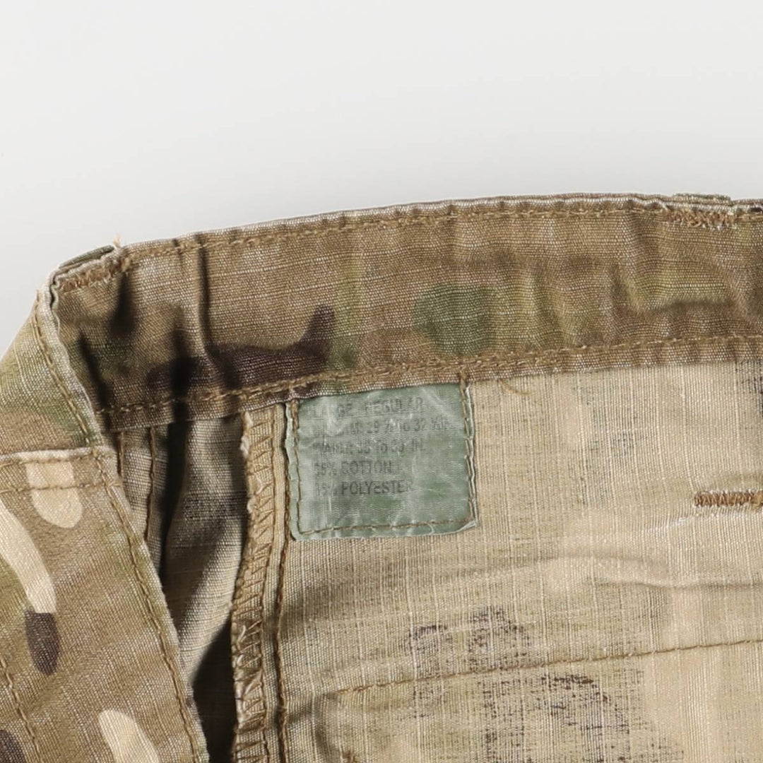 Camouflage Multicam Camo Ripstop Military Cargo Pants, Large-Regular, Men's Size L cotton Khaki type sage green Vintage Second Hand