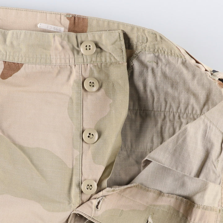 90'S US Military Camouflage Pattern 3C Desert Camo Ripstop Military Cargo Pants, Combat Pants, Made in USA, Men's Size W33 Nylon Khaki type Vintage Second Hand