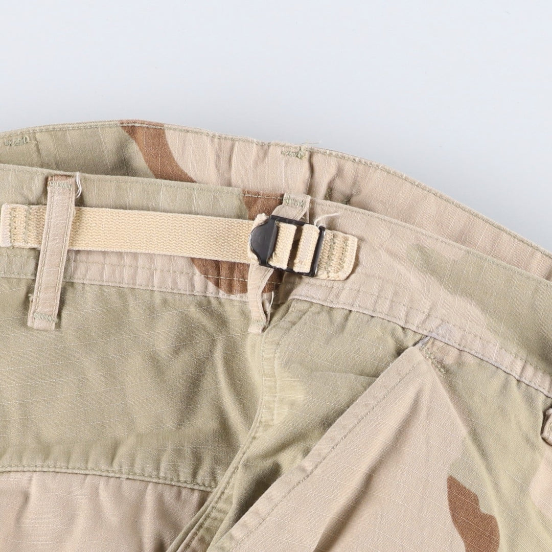 90'S US Military Camouflage Pattern 3C Desert Camo Ripstop Military Cargo Pants, Combat Pants, Made in USA, Men's Size W33 Nylon Khaki type Vintage Second Hand