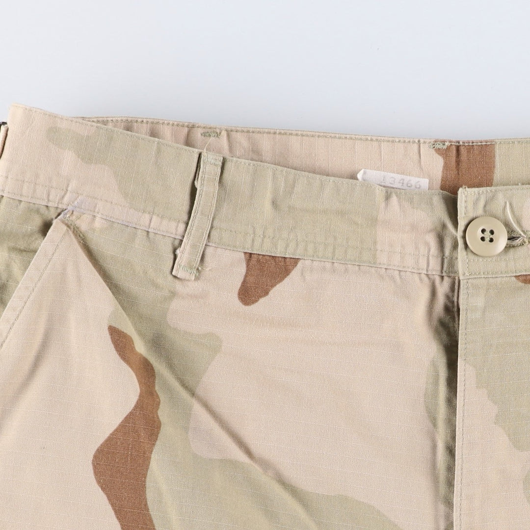 90'S US Military Camouflage Pattern 3C Desert Camo Ripstop Military Cargo Pants, Combat Pants, Made in USA, Men's Size W33 Nylon Khaki type Vintage Second Hand