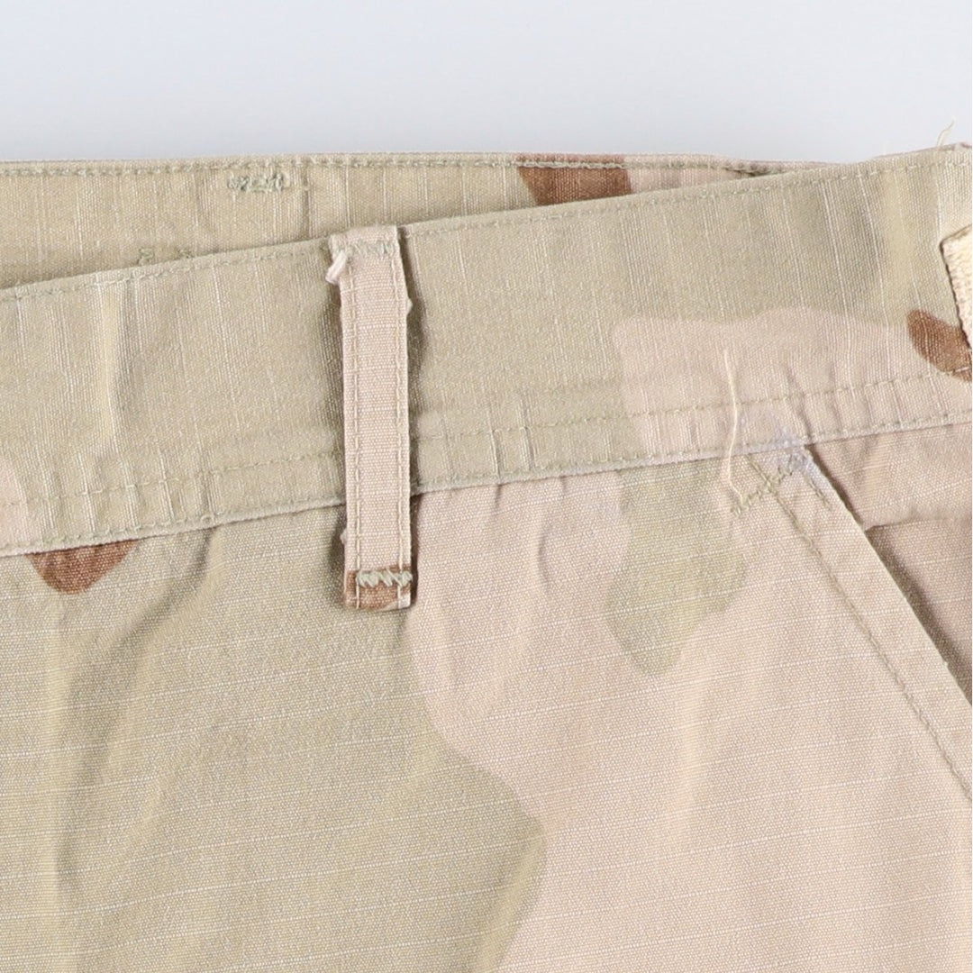90'S US Military Camouflage Pattern 3C Desert Camo Ripstop Military Cargo Pants, Combat Pants, Made in USA, Men's Size W33 Nylon Khaki type Vintage Second Hand