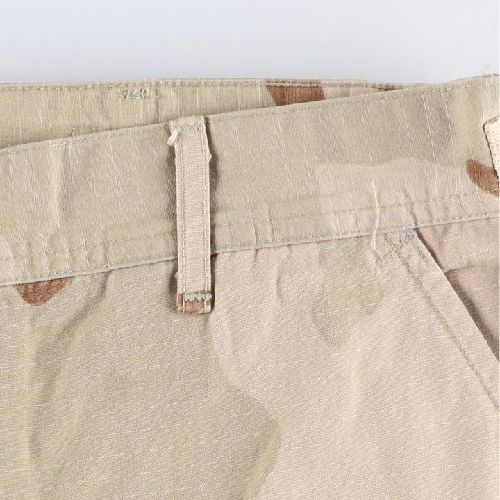 90'S US Military Camouflage Pattern 3C Desert Camo Ripstop Military Cargo Pants, Combat Pants, Made in USA, Men's Size W33 Nylon Khaki type Vintage Second Hand