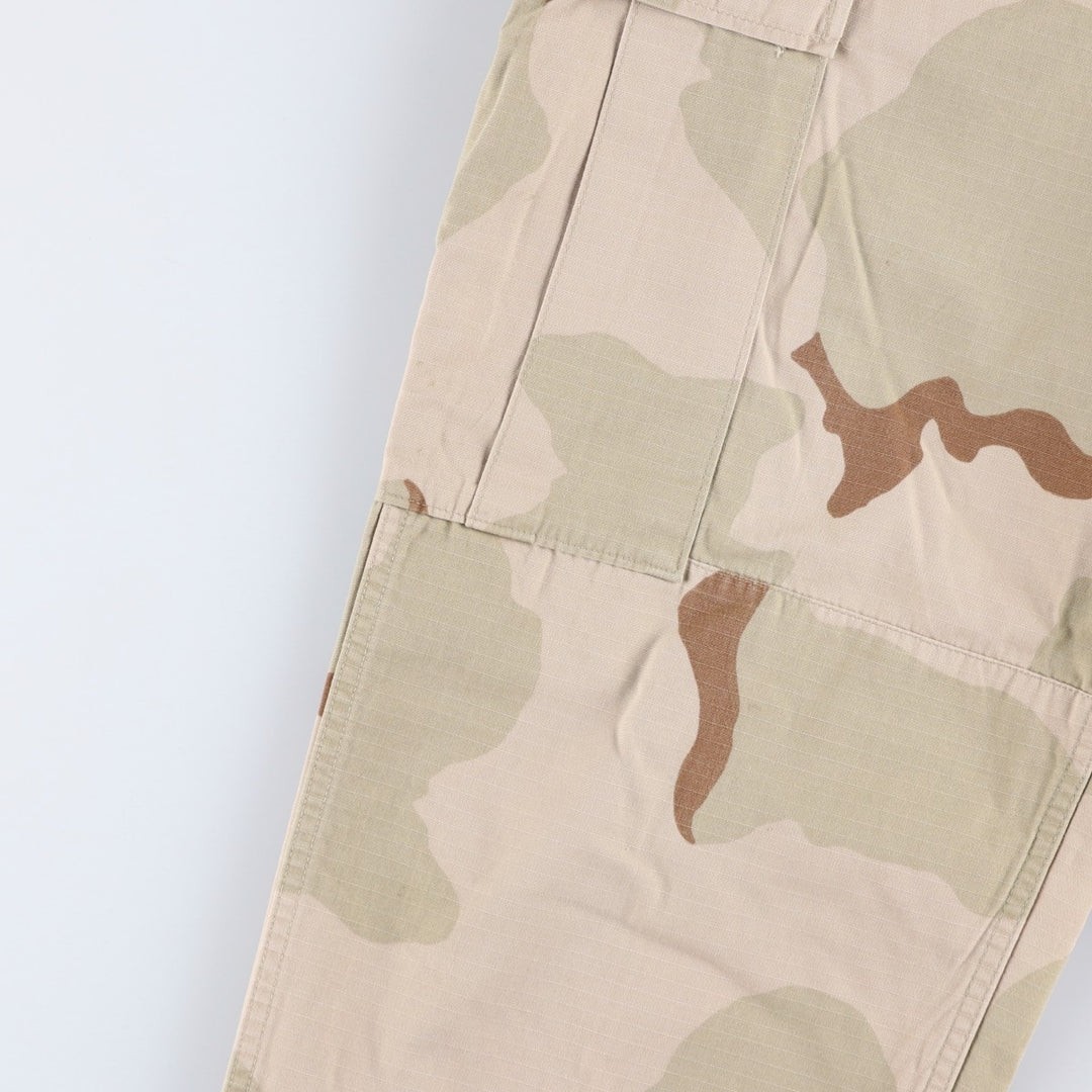 90'S US Military Camouflage Pattern 3C Desert Camo Ripstop Military Cargo Pants, Combat Pants, Made in USA, Men's Size W33 Nylon Khaki type Vintage Second Hand