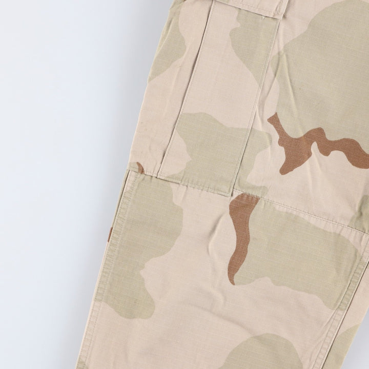90'S US Military Camouflage Pattern 3C Desert Camo Ripstop Military Cargo Pants, Combat Pants, Made in USA, Men's Size W33 Nylon Khaki type Vintage Second Hand