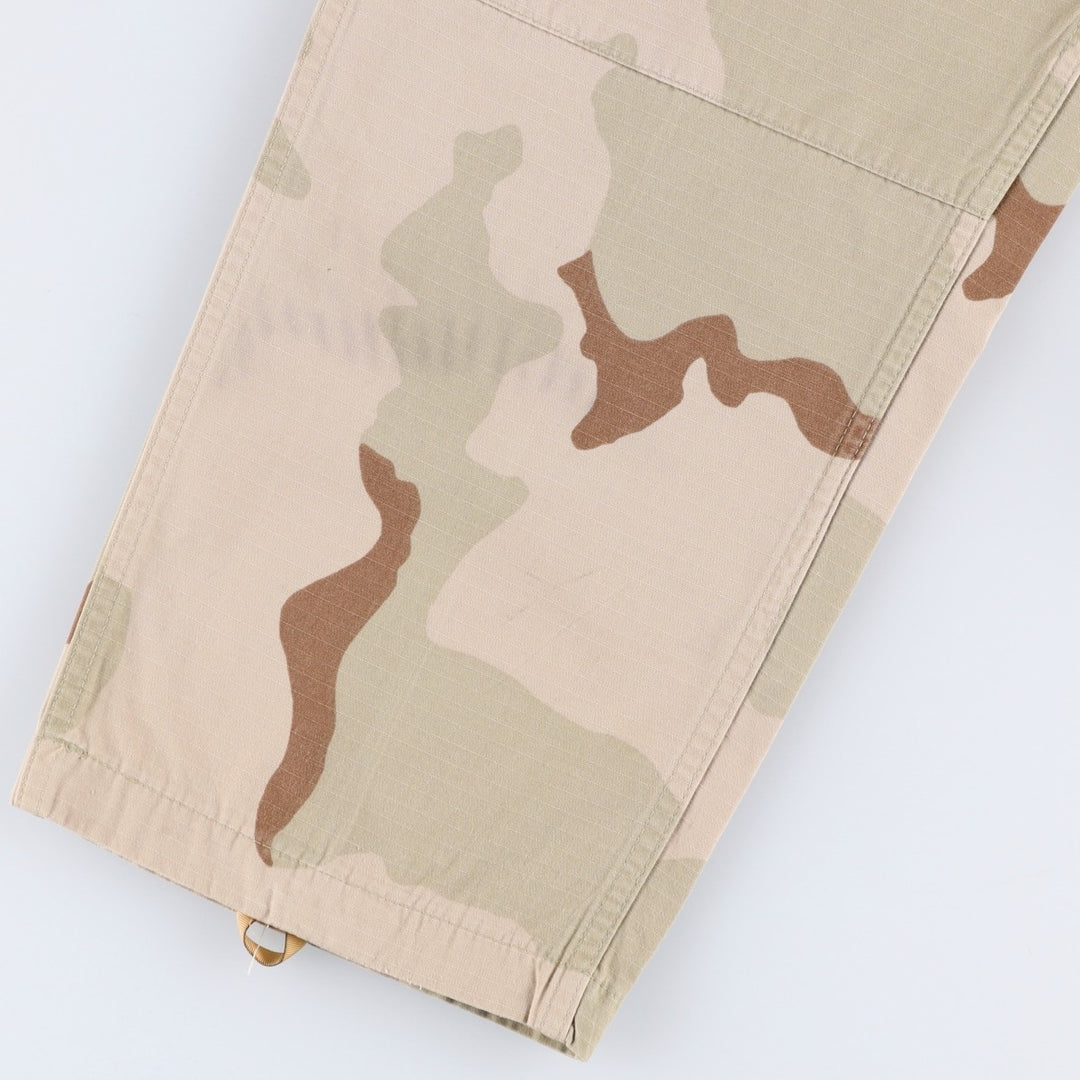 90'S US Military Camouflage Pattern 3C Desert Camo Ripstop Military Cargo Pants, Combat Pants, Made in USA, Men's Size W33 Nylon Khaki type Vintage Second Hand