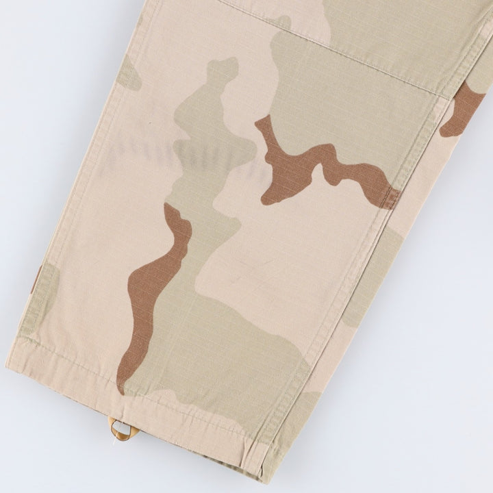 90'S US Military Camouflage Pattern 3C Desert Camo Ripstop Military Cargo Pants, Combat Pants, Made in USA, Men's Size W33 Nylon Khaki type Vintage Second Hand
