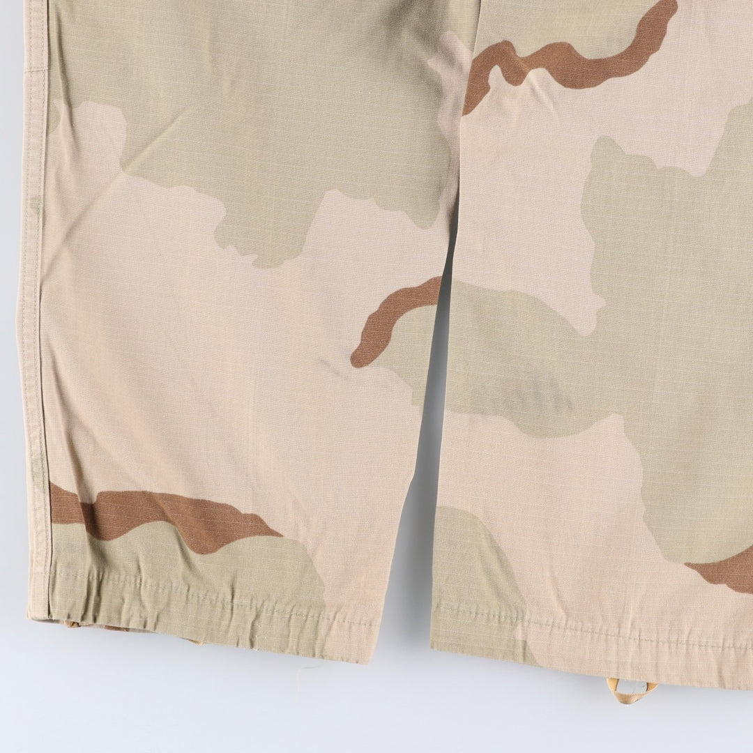 90'S US Military Camouflage Pattern 3C Desert Camo Ripstop Military Cargo Pants, Combat Pants, Made in USA, Men's Size W33 Nylon Khaki type Vintage Second Hand