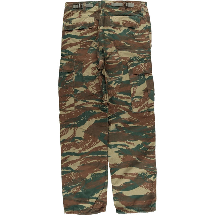 Greek Army Camouflage Pattern Lizard Camo Ripstop Military Cargo Combat Pants, Size XS, Men's, W33 (equivalent) cotton Khaki type Vintage Second Hand