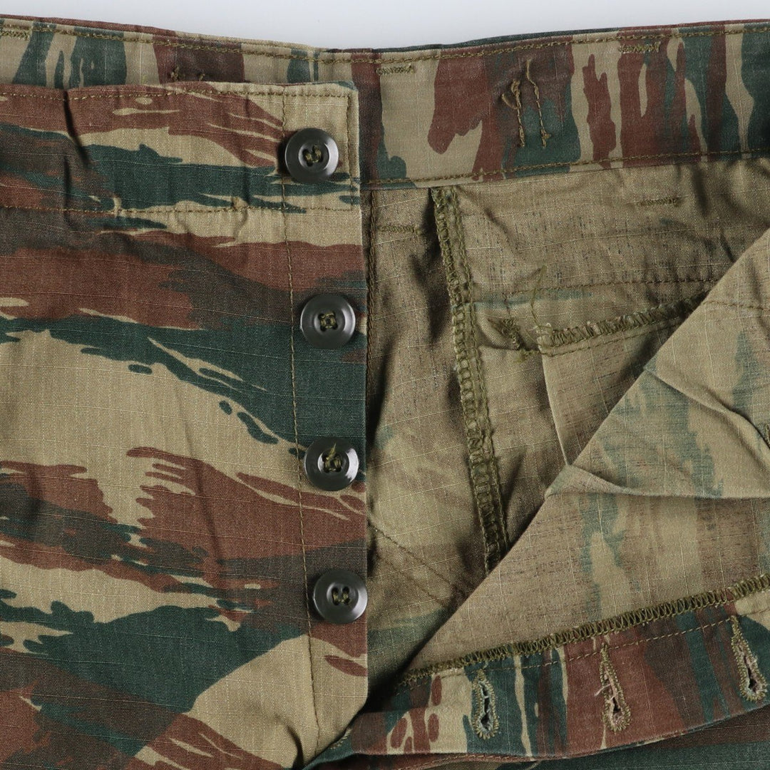Greek Army Camouflage Pattern Lizard Camo Ripstop Military Cargo Combat Pants, Size XS, Men's, W33 (equivalent) cotton Khaki type Vintage Second Hand