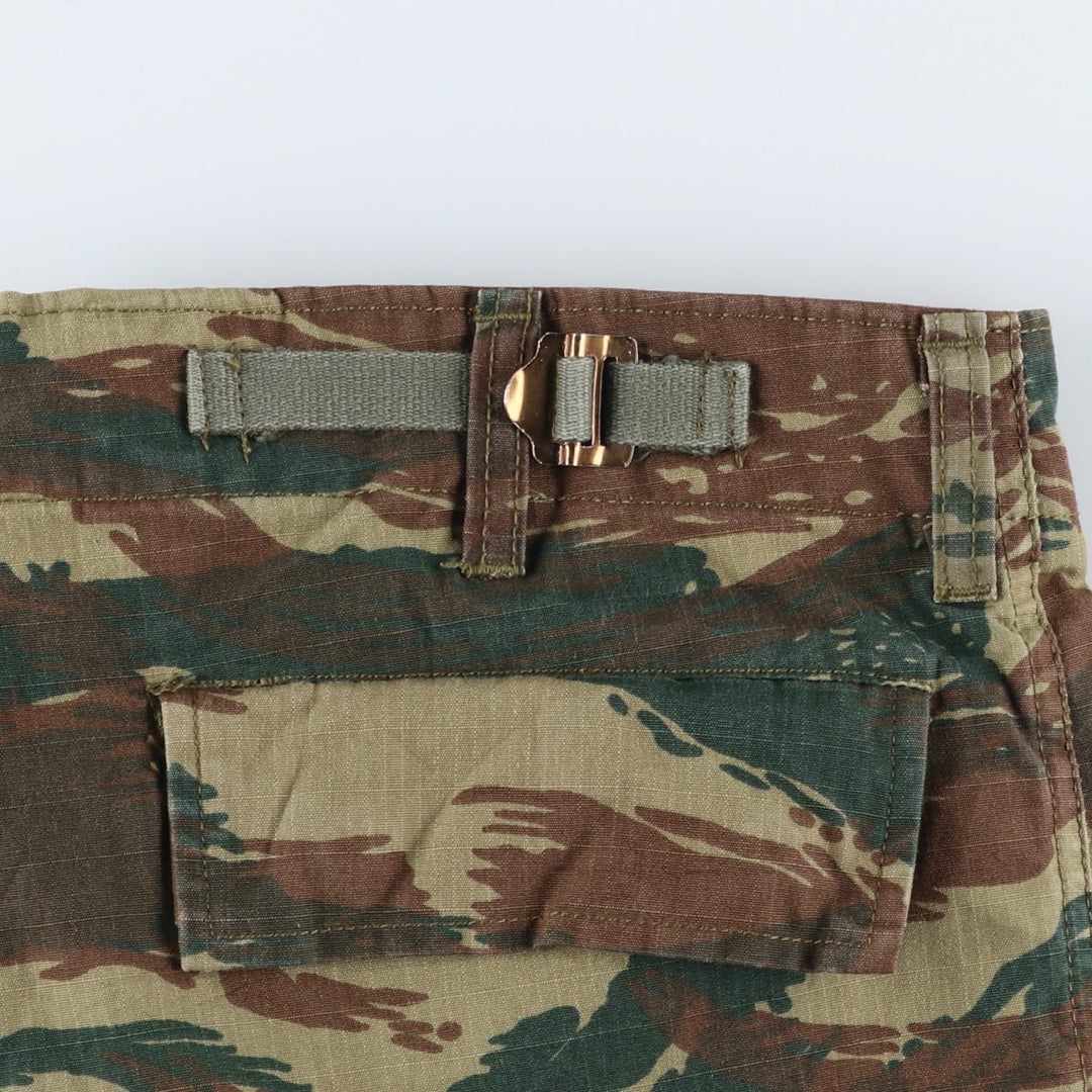Greek Army Camouflage Pattern Lizard Camo Ripstop Military Cargo Combat Pants, Size XS, Men's, W33 (equivalent) cotton Khaki type Vintage Second Hand