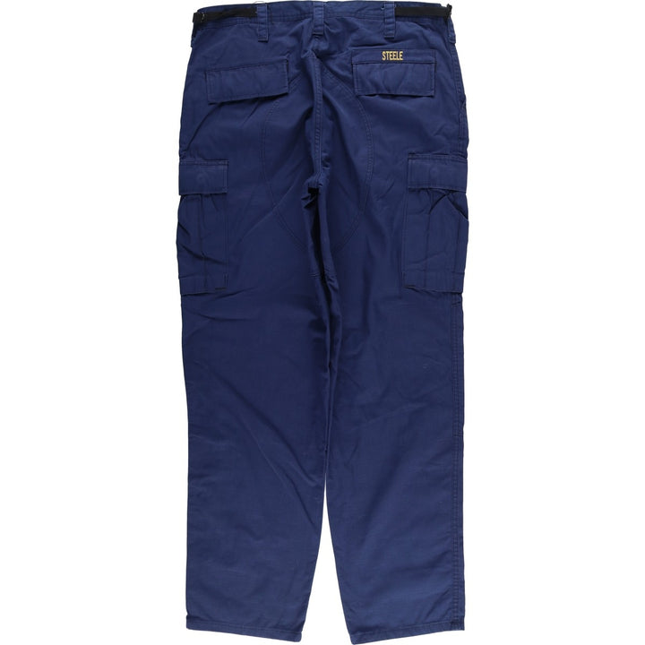 Authentic US Military Coast Guard Ripstop Military Cargo Pants, Combat Pants, Made in USA, Large, Long, Men's, Size W37 unclear navy blue type Vintage Second Hand