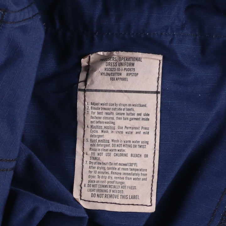 Authentic US Military Coast Guard Ripstop Military Cargo Pants, Combat Pants, Made in USA, Large, Long, Men's, Size W37 unclear navy blue type Vintage Second Hand