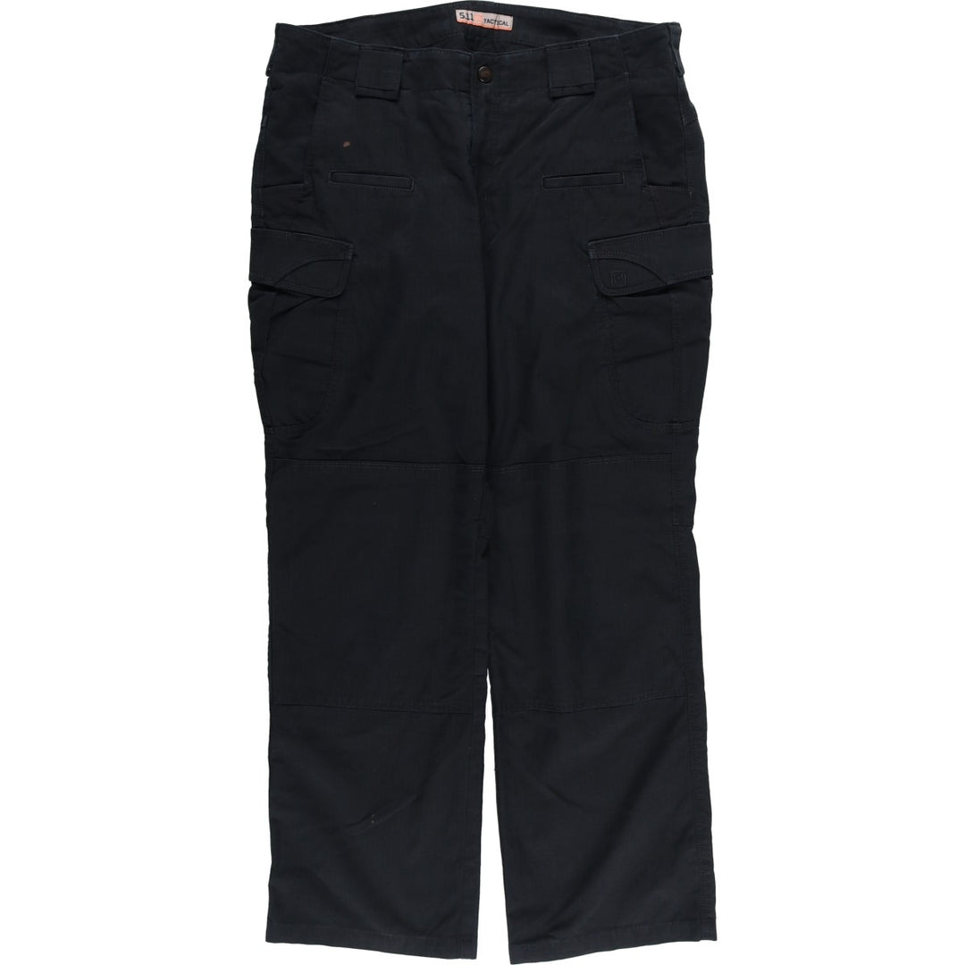 5.11 Tactical Series Double Knee Ripstop Military Cargo Pants, Regular, Men's, Size W34 (civilian product) polyester black type Vintage Second Hand