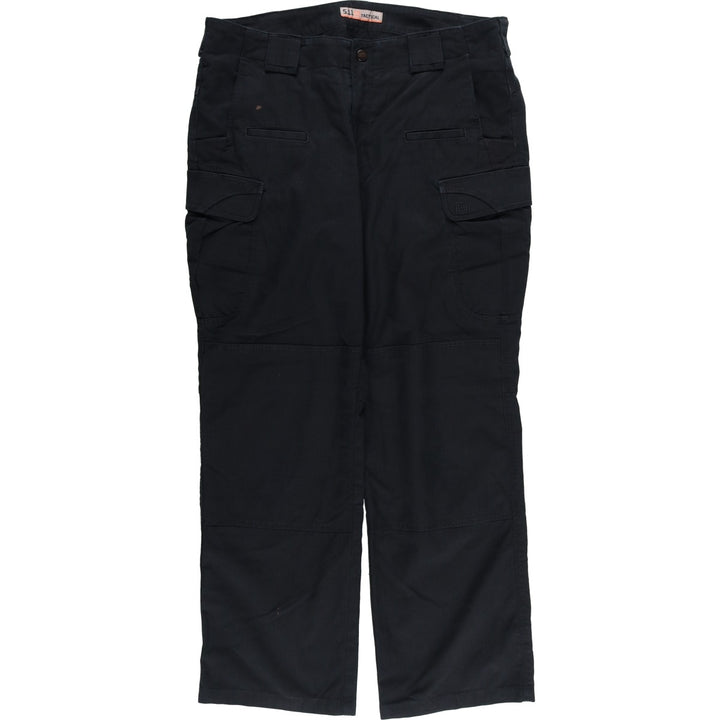 5.11 Tactical Series Double Knee Ripstop Military Cargo Pants, Regular, Men's, Size W34 (civilian product) polyester black type Vintage Second Hand