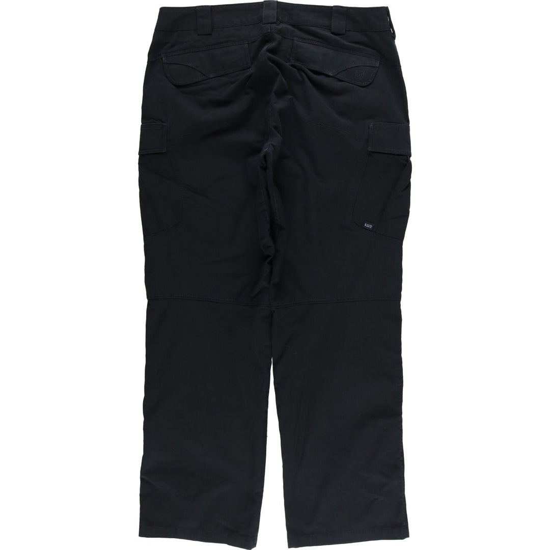 5.11 Tactical Series Double Knee Ripstop Military Cargo Pants, Regular, Men's, Size W34 (civilian product) polyester black type Vintage Second Hand