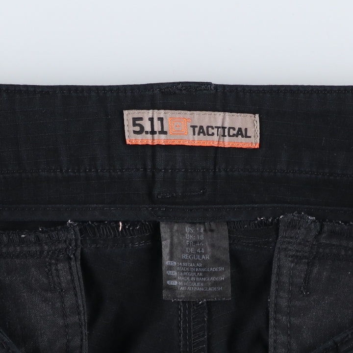 5.11 Tactical Series Double Knee Ripstop Military Cargo Pants, Regular, Men's, Size W34 (civilian product) polyester black type Vintage Second Hand